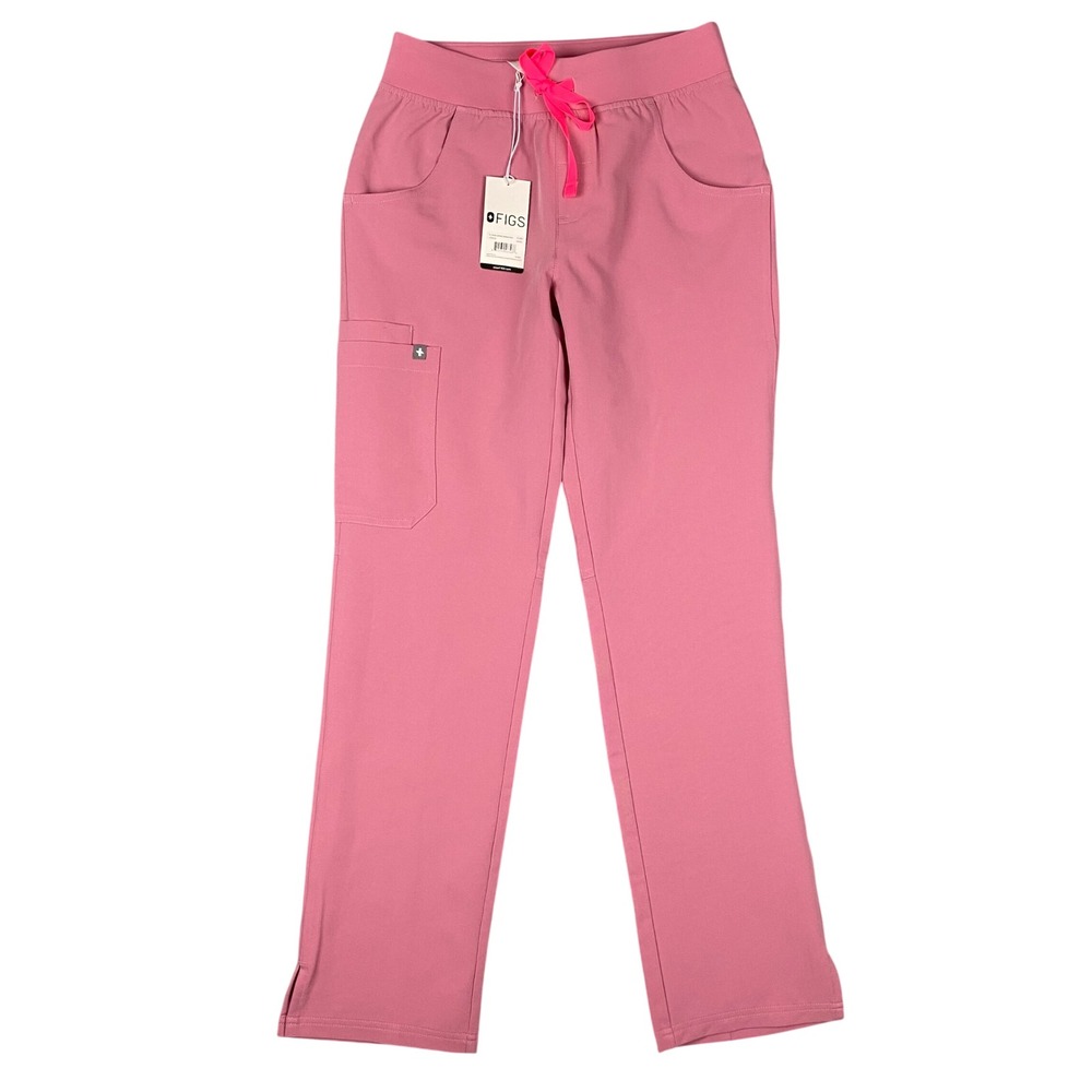 FIGS Kade Cargo Scrub Pants Women XXS Regular Mauve Pink Stretch New With Tags